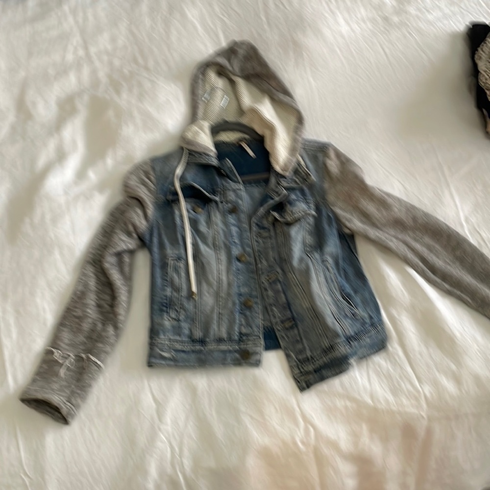 Free People Denim and hoodie jacket